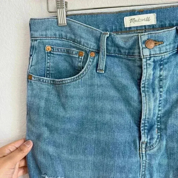 Madewell The Perfect Vintage High Rise Distressed Raw Hem Jeans Women’s Size 31 - Picture 4 of 14
